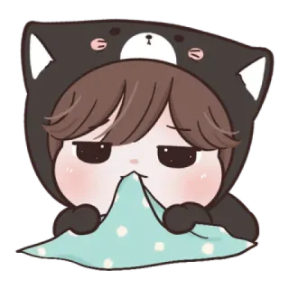 ☁️ mengantuk, imut, beruang, hoodie, lelah, kawaii, selimut whatsapp sticker