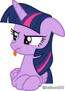 😛 Twilight Sparkle My Little Pony cartoon, pony, eating, twilight sparkle, cute telegram sticker