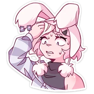 😓 兔子, 卡通, 动漫, 可爱, 小兔, 角色 whatsapp sticker