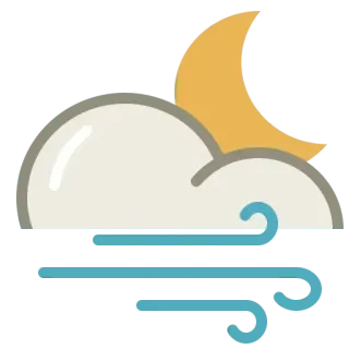 ☁ อากาศ, ลม, เมฆ, พระจันทร์, กลางคืน telegram sticker