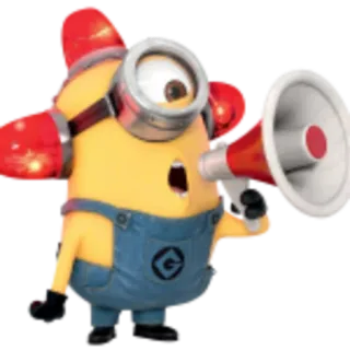 👍 Minion Kartun, Minion, Lucu, Megafon, Kuning telegram sticker