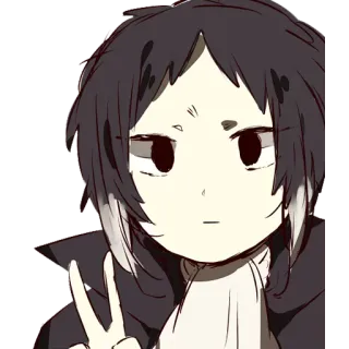 ✌ Atsushi Nakajima Bungou Stray Dogs Anime, Junge, Friedenszeichen, Chibi, Süß, Manga telegram sticker