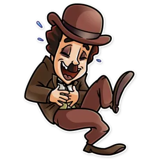 😂 Charlie Chaplin charlie chaplin, dibujos animados, risa, actor, cine mudo, personaje, comedia whatsapp sticker
