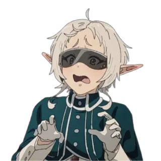 🤯 Anime, Elf, Nhân vật, Lo lắng, Sợ hãi, Biểu cảm telegram sticker