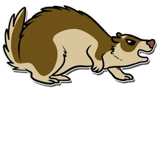 😡 animal, mink, cartoon, cute, sticker, brown, tan telegram sticker
