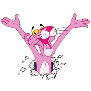 🙌 Pink Panther cartoon, pink, panther, funny, happy, retro telegram sticker