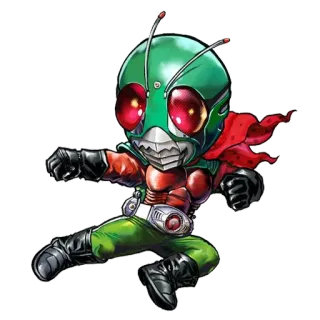 🤸 Kamen Rider Kamen Rider, chibi, superhero, tokusatsu, Japanese, helmet telegram sticker