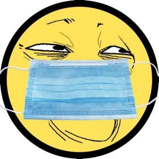 😷 Emoji, suffisant, masque, médical, visage, Meme, drôle, Covid telegram sticker