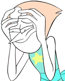 😰 Pearl Steven Universe 만화, 진주, 스티븐 유니버스, 화난, 우는, 감정적 telegram sticker
