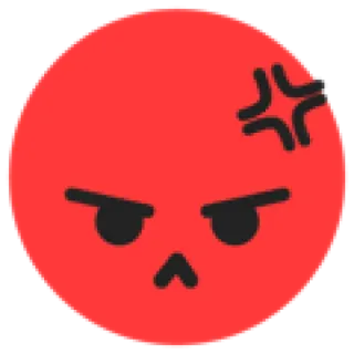 😡 enfadado, emoji, rojo, cara, enojado, dibujos animados telegram sticker