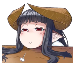 😑 Anime, Teufel, Hörner, Süß, Mädchen, Manga, Ausdruck telegram sticker