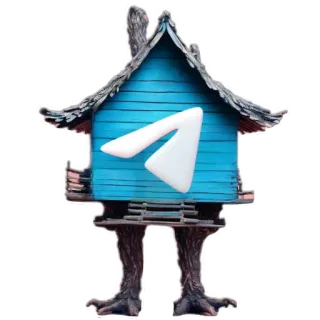 🎸 집, 오두막, 파란색, 흰색, 건물, 전보 telegram sticker