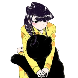 🐱 Komi Shouko Komi Can't Communicate Anime, Manga, Komi Can't Communicate, Komi Shouko, Gatto, carino whatsapp sticker
