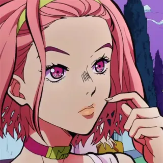 🍡 Anime, Frau, Porträt, Pinke Haare, Weiblich, Cartoon telegram sticker