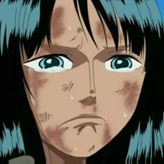 👑 Nico Robin One Piece nico robin, one piece, anime, manga, pleurs, triste whatsapp sticker