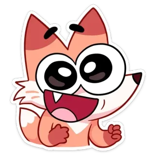 🤩 fox, cartoon, animal, sticker, cute, happy telegram sticker