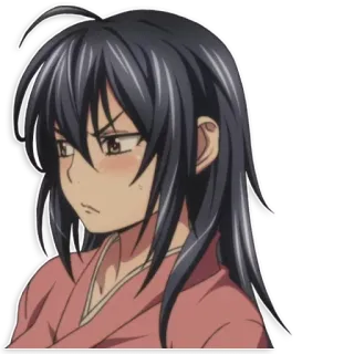 😒 Anime, Personaje, Enojado, Mujer, Ilustración, Retrato telegram sticker