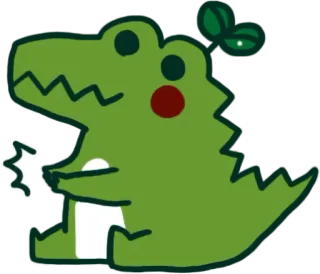 👏 binatang, buaya, aligator, kartun, imut, hijau telegram sticker