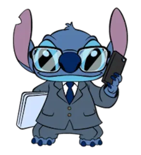 😁 Stitch Стич, бизнес, очки, костюм, Лило и Стич, Дисней, офис telegram sticker