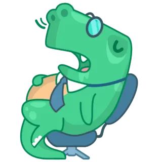 😶 dinosaur, cartoon, t-rex, business, office, character telegram sticker