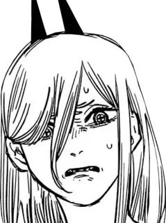🤨 Power Chainsaw Man anime, manga, Chainsaw Man, Power, devil, scared, worried telegram sticker