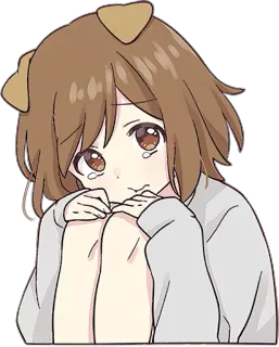 😥 anime, gadis, anjing, menangis, sedih, imut telegram sticker