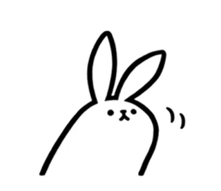 🐇 lapin, animal, mignon, lapinou, blanc, oreilles, dessin animé telegram sticker