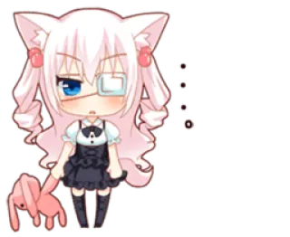 😮 anime, catgirl, cute, chibi, manga, pink, kawaii telegram sticker
