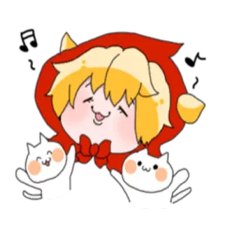 🎼 Anime, Dessin animé, Mignon, Chat, Émoji, Autocollant telegram sticker