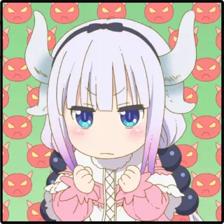 👿 Kanna Kamui Miss Kobayashi's Dragon Maid Anime, Dragon, Chibi, Mignon, Kanna Kamui, Miss Kobayashi's Dragon Maid whatsapp sticker