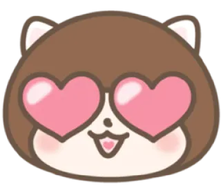 😍 fofo, animal, coração, amor, kawaii, desenho animado, emoji telegram sticker