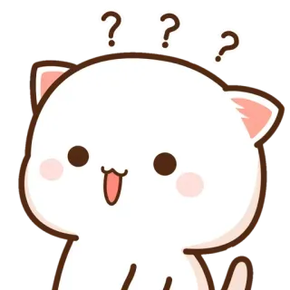 ❓ Katze, Frage, niedlich, Sticker, Pfirsich Katze telegram sticker
