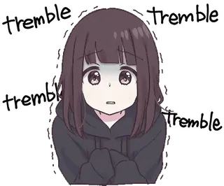 😨 tremble Anime, Menina, Tremendo, Emoção, Triste, Desenho animado telegram sticker