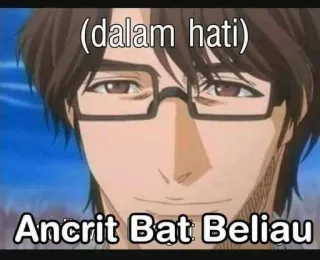 🥶 Sosuke Aizen Bleach (dalam hati)
Ancrit Bat Beliau Аниме, Блич, Айзен, Смешно, Мем, Индо, Индонезийский telegram sticker