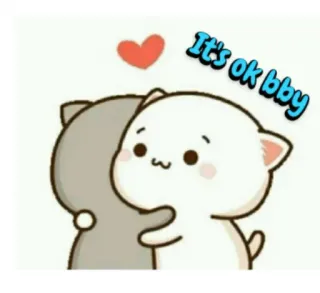 🤗 It's ok bby cats, love, cute, kawaii, hugging whatsapp sticker