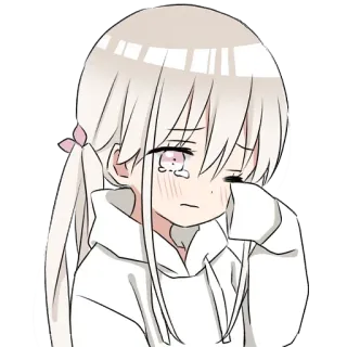 😭 Anime, Manga, Gadis, Menangis, Sedih, Air Mata telegram sticker