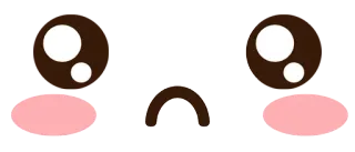 😞 каваи, грустный, милый, эмодзи, лицо telegram sticker