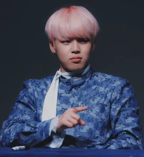 ☁️ pessoa, cabelo rosa, homem, azul, asiático, coreano telegram sticker