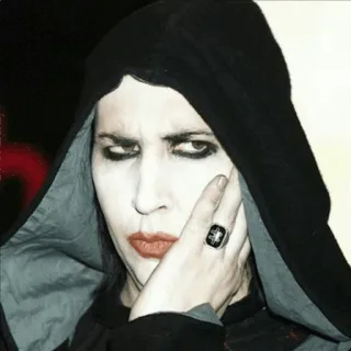 😕 Marilyn Manson gothic, promi, sänger, horror, makaber, musik telegram sticker