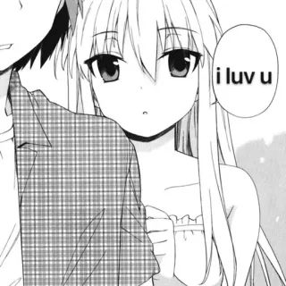 💓 i luv u Anime, Leuk, Liefde, Manga, Meisje, Kawaii telegram sticker