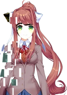 🤩 Monika Doki Doki Literature Club! anime, game, horror, visual novel, doki doki literature club, monika telegram sticker