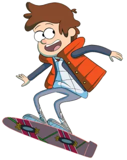 😀 dessin animé, skateboard, garçon, personnage, animation telegram sticker