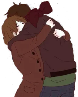 🈯 Anime, Umarmung, Paar, Zuneigung, Umarmen telegram sticker