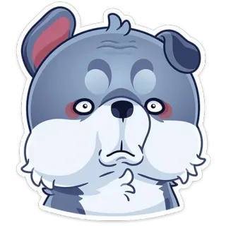 🫤 anjing, kartun, hewan, lucu, khawatir, berpikir, hewan peliharaan telegram sticker