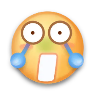😱 emoji, crying, shocked, expression, face, yellow, sad telegram sticker