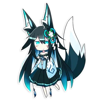 😏 Anime, Raposa, Garota, Kawaii, Chibi, Fofo, Mangá telegram sticker