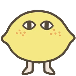 🫥 lemon, fruit, eyes, cute, funny, creature whatsapp sticker