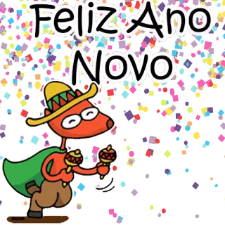 🎉 Feliz Ano Novo nouvel an, fête, festif, soirée, confettis, mardi gras telegram sticker