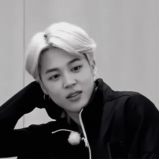 🙈 Jimin jimin, kpop, cantante, bts, blanco y negro telegram sticker