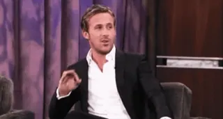 👌 Ryan Gosling Ryan Gosling, acteur, beroemdheid, man, pak, gebaar telegram sticker